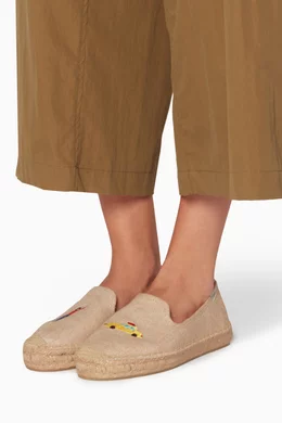 Buy Soludos Neutral Beige NYC Taxi Espadrille Smoking Slippers For Women Online Ounass Bahrain