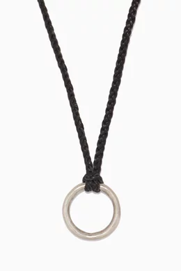 Buy Title Of Work Black Black Leather Circular Glass Holder Necklace For Men Online Ounass Bahrain