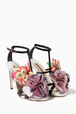 Buy Sophia Webster Black Black Jumbo Lilico Patent Flower Sandals For Women Online Ounass Bahrain