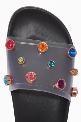 Buy Sophia Webster Black Black Dina Jewel Embellishment Slides For Women Online Ounass Bahrain
