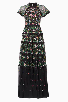 Buy Needle Thread Black Black Lazy Daisy Gown For Women Online Ounass Bahrain