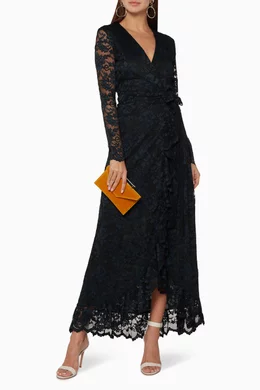 Buy Ganni Black Black Flynn Lace Dress For Women Online | Ounass Bahrain