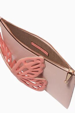 Buy Sophia Webster Pink Antique Rose Flossy Butterfly Pouchette Bag For Women Online Ounass Bahrain
