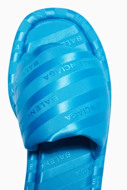 Buy Balenciaga Blue Blue Hotel Slides For Women Online Ounass Bahrain