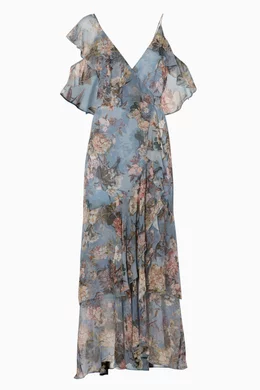 Buy Nicholas Multicolour Multi colour Arielle Floral Wrap Maxi Dress For Women Online Ounass Bahrain
