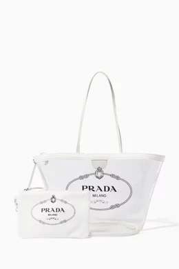 Buy Prada White White PVC Hemp Beach Tote Bag For Women Online Ounass Bahrain