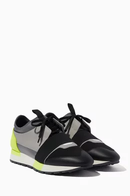 Buy Balenciaga Yellow Black Grey Yellow Race Runner Low Top Sneakers For Women Online Ounass Bahrain