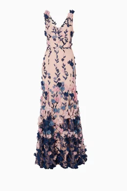 Marchesa notte embroidered gown top