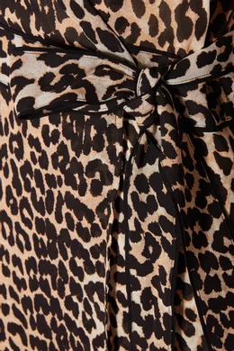 Ganni fairfax georgette leopard best sale
