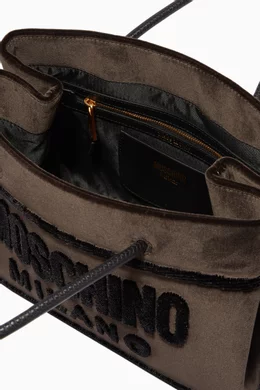 Buy Moschino Green Dark Green Velvet Small East West Tote Bag For Women Online Ounass Bahrain
