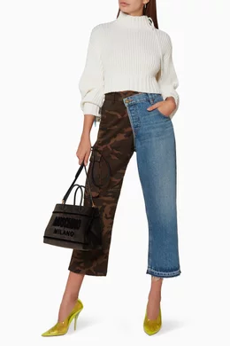 Buy Moschino Green Dark Green Velvet Small East West Tote Bag For Women Online Ounass Bahrain