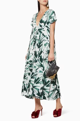 Buy By Malene Birger Green White Green Printed Summerlie Midi Dress For Women Online Ounass Bahrain
