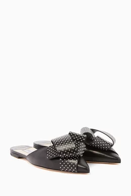 Buy Jimmy Choo Silver Black Silver Studded Bow Gretchen Flat For Women Online Ounass Bahrain