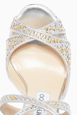 Buy Jimmy Choo Silver Silver Mix Alanah 105 Wedges For Women Online Ounass Bahrain