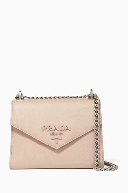 Buy Prada Pink Light Pink Prada Monochrome Saffiano Leather Shoulder Bag For Women Online Ounass Bahrain