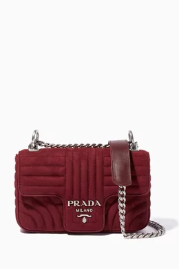 Buy Prada Red Dark Red Small Diagramme Shoulder Bag For Women Online Ounass Bahrain