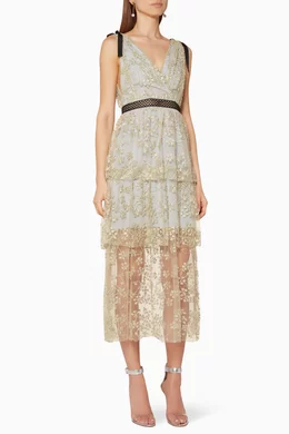 tiered mesh floral maxi dress Blush Horizon Tiered Bustier Maxi Dress – VICI