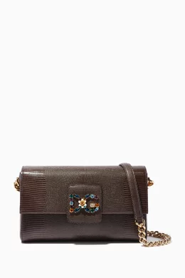 Buy Dolce Gabbana Grey Pink Small Millennials Iguana Effect Shoulder Bag For Women Online Ounass Bahrain