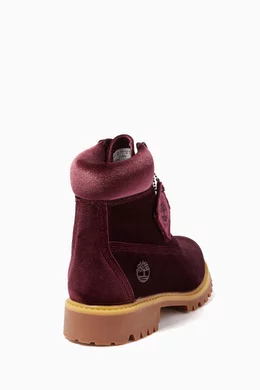 Buy Off White Red Dark Red Timberland Velvet Hiking Boots For Women Online Ounass Bahrain