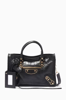Buy Balenciaga Black Black Small Classic Metallic Edge City Tote Bag For Women Online Ounass Bahrain