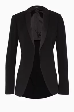 Buy Theory Black Black Fluid Shawl Collar For Women Online Ounass Bahrain