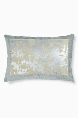Buy Michael Aram Blue Seafoam Silver Distressed Metallic Lace Pillow For UNISEX Online Ounass Bahrain