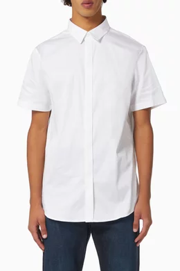 Buy Armani Exchange White Logo Stretch Shirt in Cotton Poplin For Men Online Ounass Bahrain
