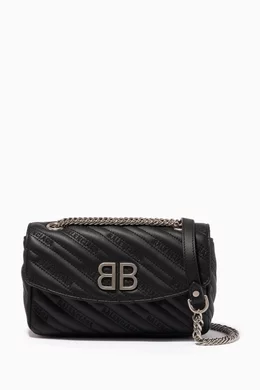 Buy Balenciaga Black Black BB Round S Shoulder Bag For Women Online Ounass Bahrain