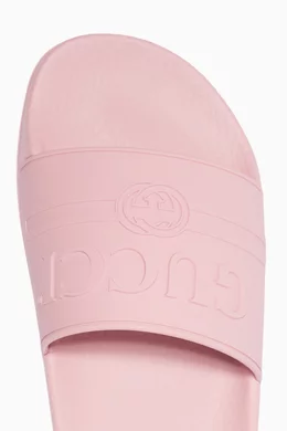 Gucci logo rubber slide sandal pink 2025