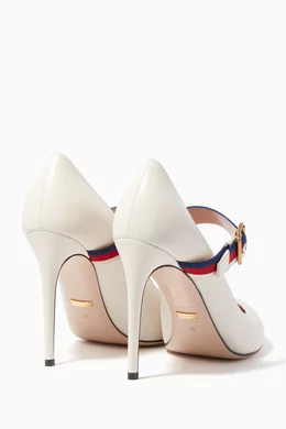 Buy Gucci White White Sylvie Web Mary Jane Pumps For Women Online Ounass Bahrain