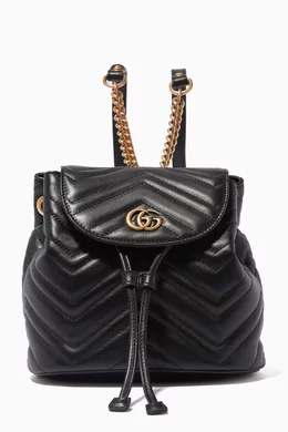 Buy Gucci Black Black Mini GG Marmont 2.0 Leather Backpack For Women Online Ounass Bahrain