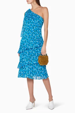 Almond print dobby dress clearance