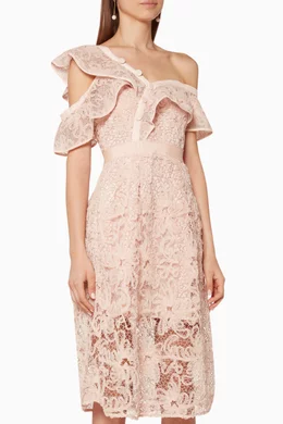 Lace frill midi dress top