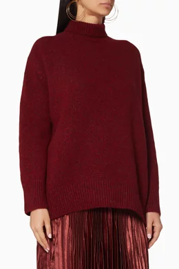 Buy Vince Burgundy Burgundy Oversized Turtleneck Sweater For Women Online Ounass Bahrain