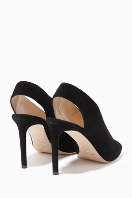 Buy Jimmy Choo Black Shar 85 Slingback Pumps in Suede For Women