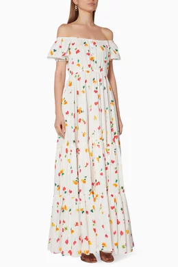 Caroline constas bardot maxi dress top