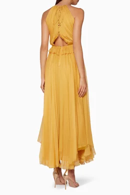 Buy Maria Lucia Hohan Yellow Yellow Silk Kamille Dress For Women Online Ounass Bahrain