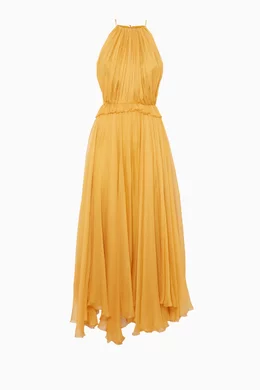 Buy Maria Lucia Hohan Yellow Yellow Silk Kamille Dress For Women Online Ounass Bahrain