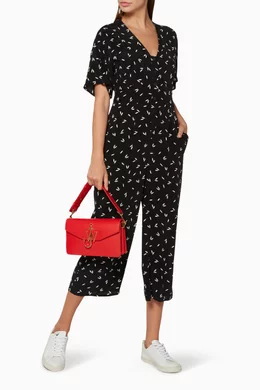 Buy WHISTLES Black Black White Camilla Print Button Jumpsuit For Women Online Ounass Bahrain