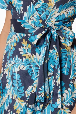 Buy WHISTLES Blue Blue Josephine Print Wrap Dress For Women Online Ounass Bahrain