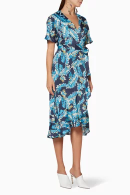 Josephine print wrap dress shop