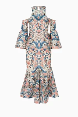 Thurley carnival midi dress outlet