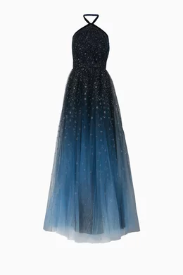 Buy Marchesa Notte Blue Navy Embellished Ombre Gown For Women Online Ounass Bahrain