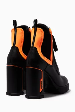 Buy Prada Black Black Neoprene Leather Tread Boots For Women Online Ounass Bahrain