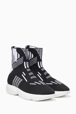 Buy Prada Silver Black White Cloudburst High Top Sneakers For Women Online Ounass Bahrain