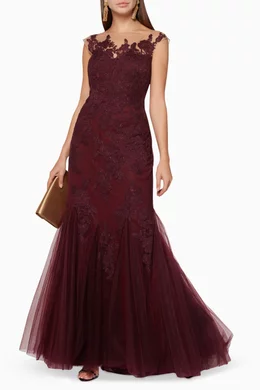 Badgley mischka burgundy dress shop