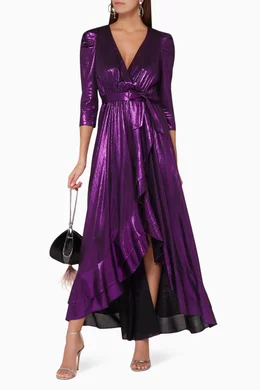 Buy Retrofete Purple Purple Flora Wrap Dress For Women Online Ounass Bahrain
