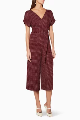 Buy WHISTLES Burgundy Burgundy Margot Spot Jumpsuit For Women Online Ounass Bahrain