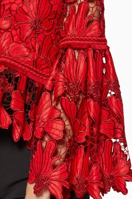open lace back dress Alexis Halter Cut Out Maxi Dress - Eliana Red main image 1