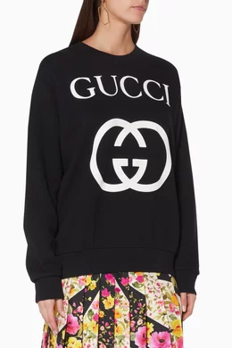 Buy Gucci White Black Interlocking G Sweatshirt For Women Online Ounass Bahrain